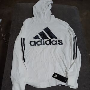 Adidas White Hoodie with Black Accents